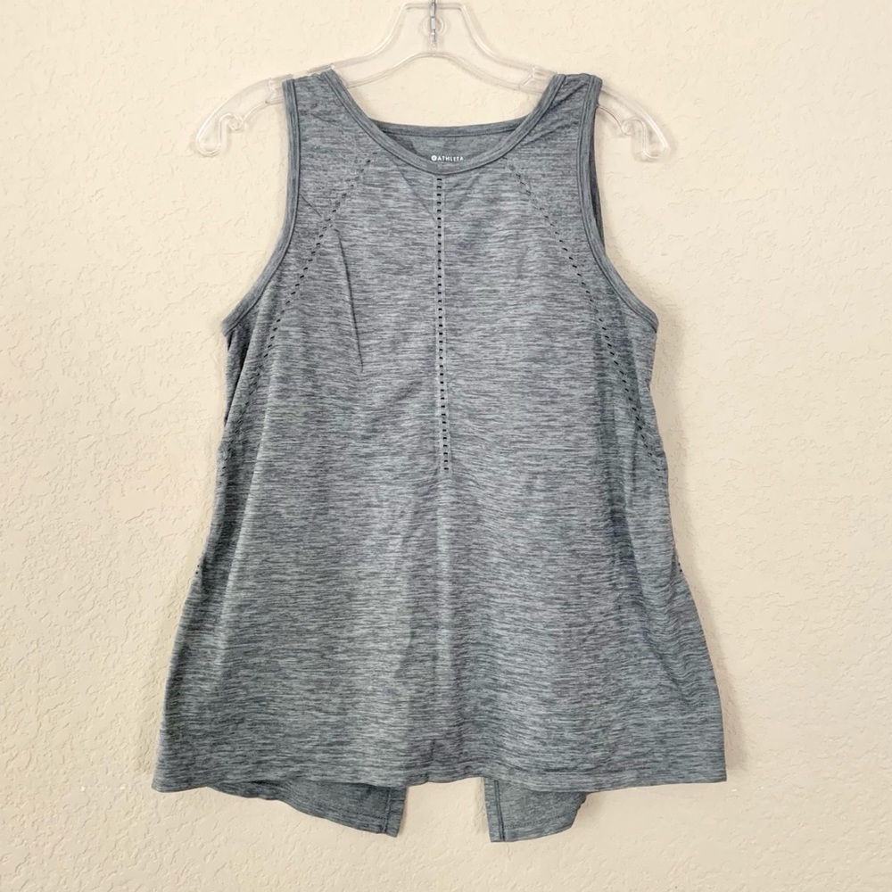Athleta Heather Gray Split Back Workout Tank - image 2